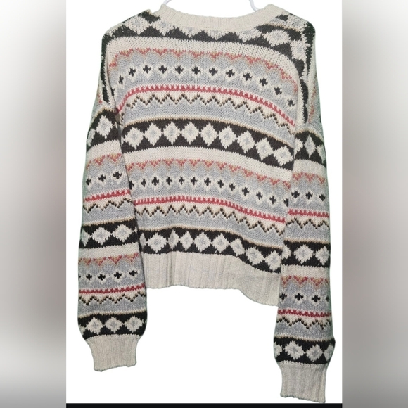 American Eagle Outfitters Cream and Brown Cardigan XS Oversized PTP 24 Length 22 - Picture 5 of 5